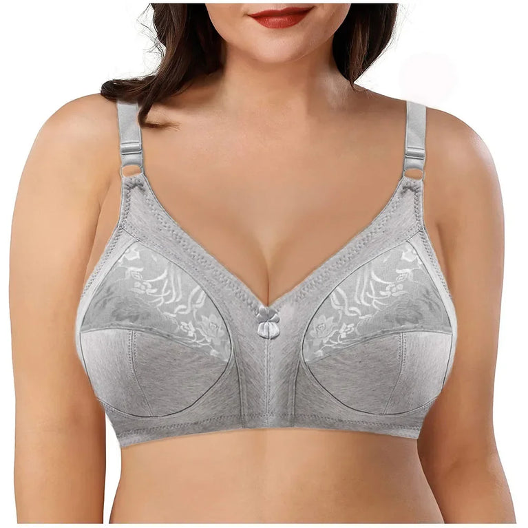 Bamboo Fiber Wireless Bra – Full Coverage Lace Comfort