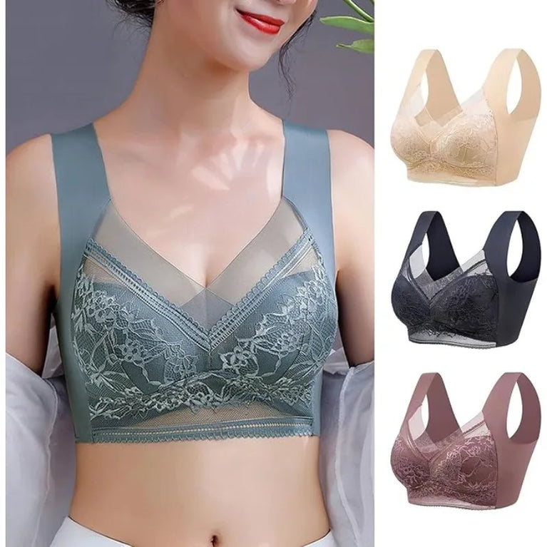 L–6XL Ice Silk Seamless Bra | Plus Size Wireless Push-Up