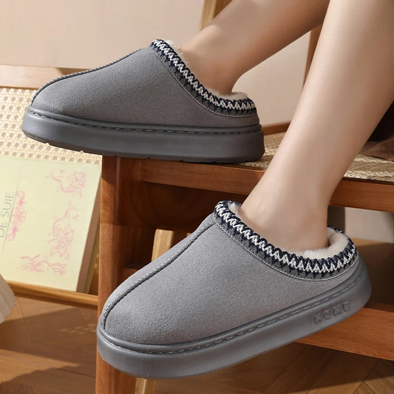 Plush Winter Platform Slippers | Warm Non-Slip Home Shoes