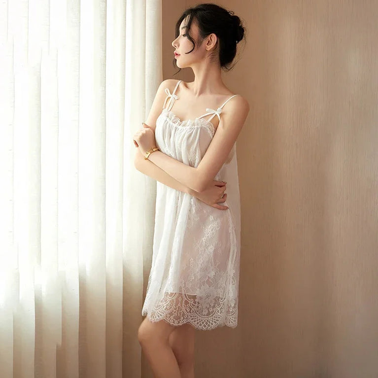 Women’s Lace Sling Nightdress | Sexy Sleeveless Summer Nightgown