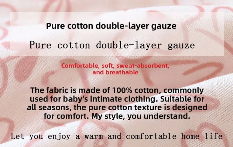 Women's Pure Cotton Floral Robe | Thin Gauze Sleep Gown