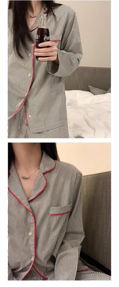 Women’s Soft Striped Pajama Set | Long Sleeve & Trousers