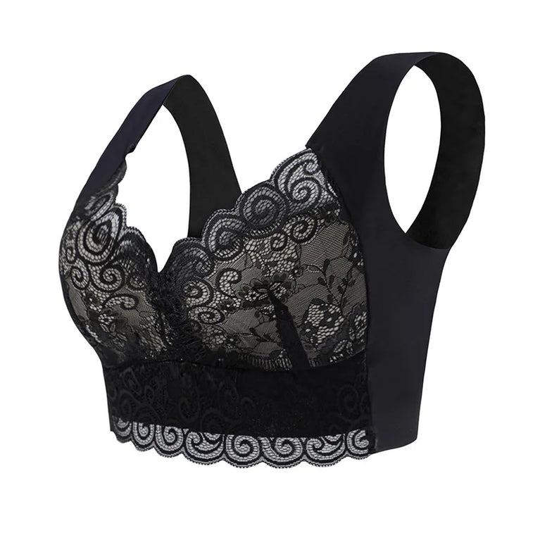 Seamless Lace Bra | Wireless Full-Cup Push-Up