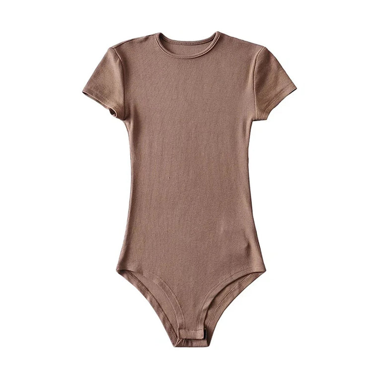 Button-Detail Short Sleeve Bodysuit | Sexy Slim-Fit Summer Romper