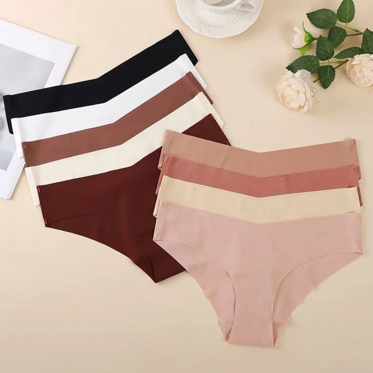 Seamless V-Waist Briefs (7-Pack) – Invisible Ice Silk Low-Rise Underwear