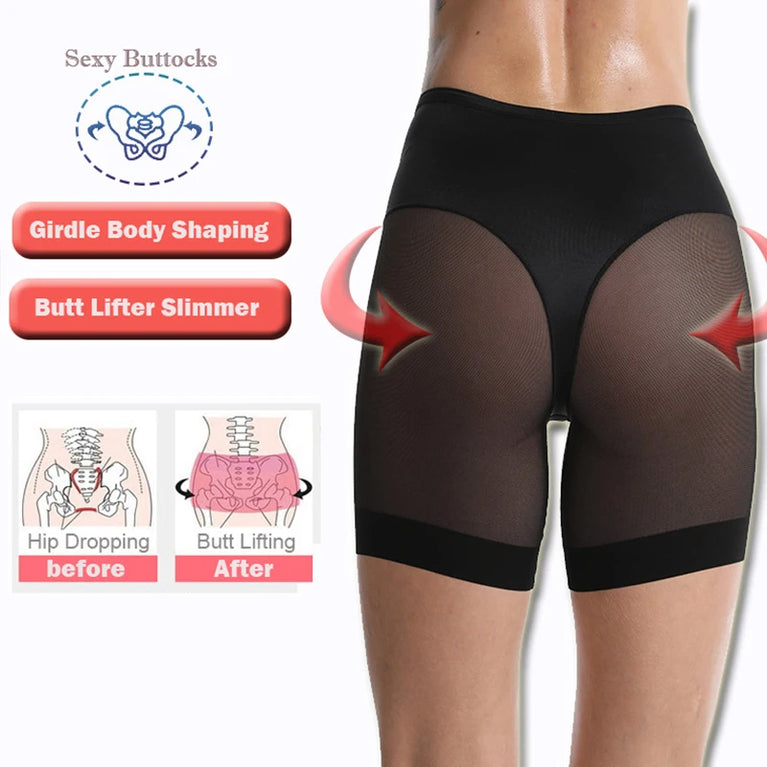 Women's Seamless Safety Shorts – High-Waist Anti-Friction Mesh Panties