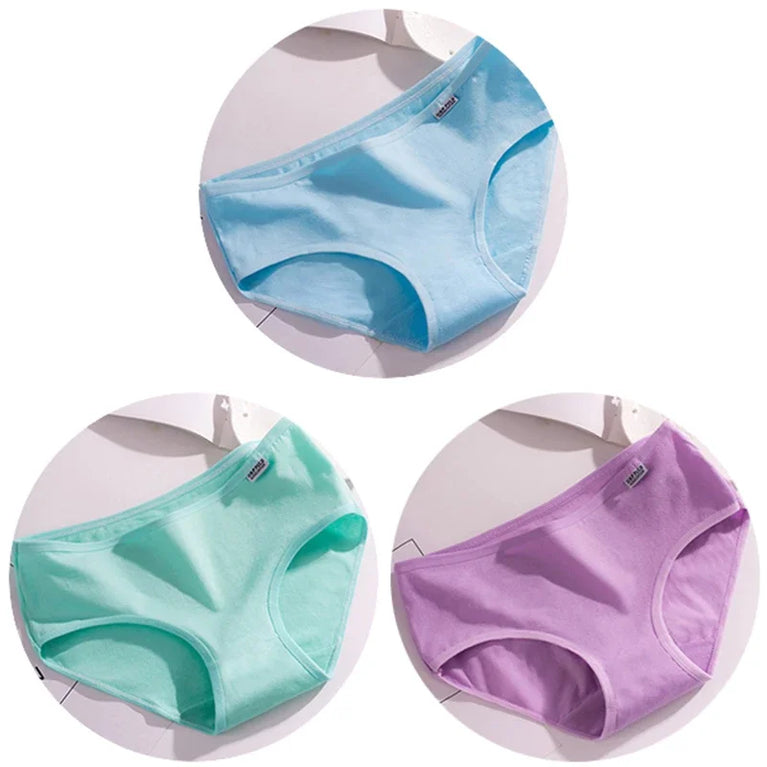 3pc Mid-Rise Cotton Briefs | Breathable Plus Size Comfort Set