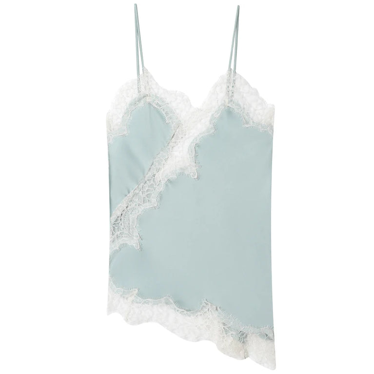Asymmetrical Satin Slip Top | Chic Y2K Lace Camisole