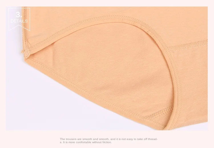 4-Pack Cotton Panties | High-Waist Abdominal Shaper