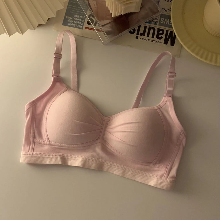 Pure Cotton Wireless V-Neck Bra | Anti-Sagging Comfort