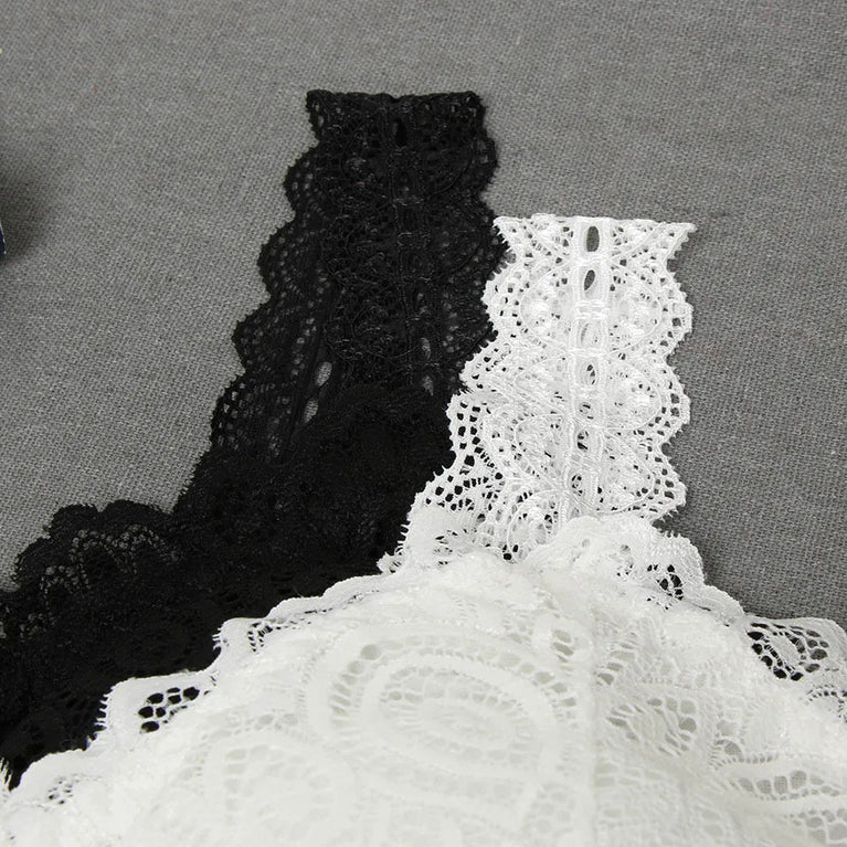 Lace Crochet Padded Bralette | Sexy V-Neck Modal Tank Top