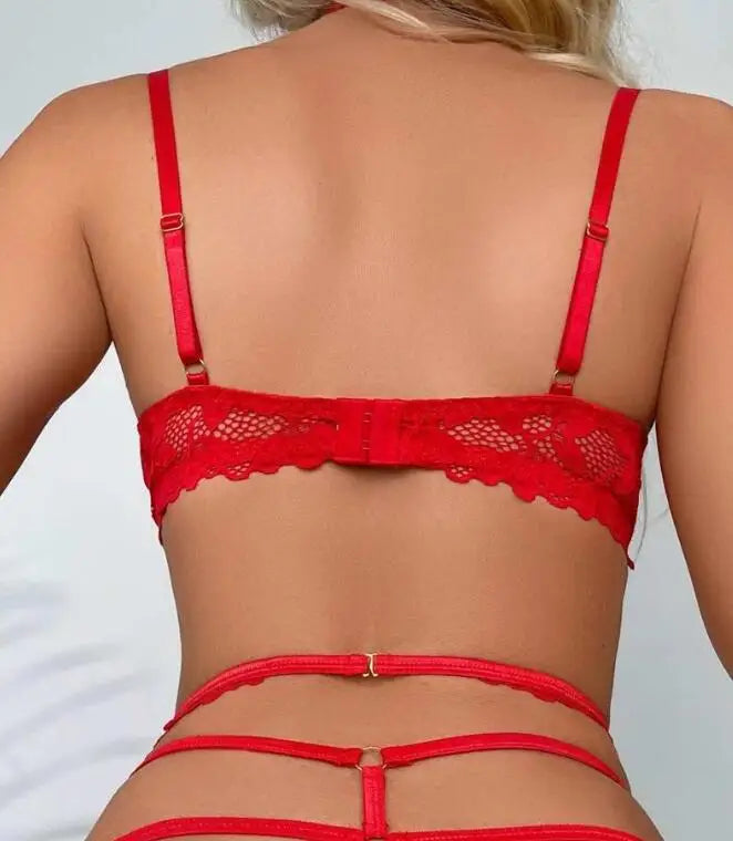 Sexy Lingerie Woman Lace Transparent Underwear Fairy Embroidery Brief Sets Delicate Bra Kit Push Up Breves Sets Thin Erotic Bras