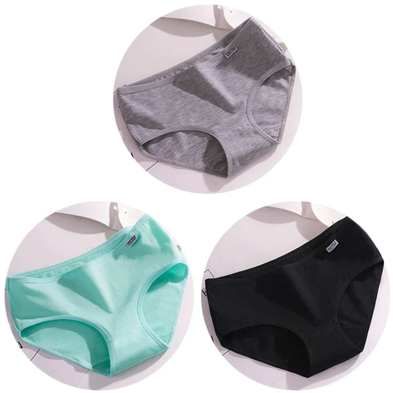 3pc Mid-Rise Cotton Briefs | Breathable Plus Size Comfort Set