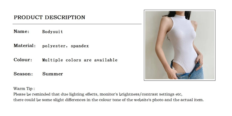 Turtleneck Sleeveless Knit Bodysuit | Summer Y2K High-Stretch Slim Fit