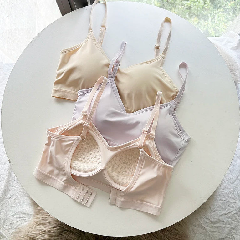 Ice Silk V-Neck Wrap Bra | Seamless Full-Cup Cooling Lingerie
