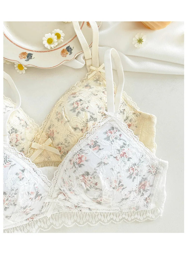 French Lace Bralette | Seamless Transparent Lingerie