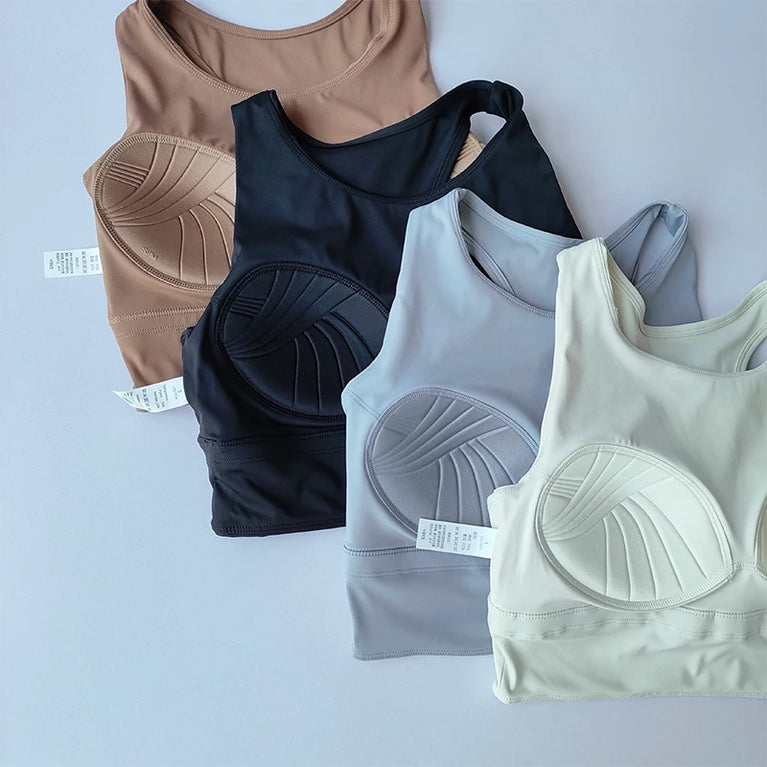 Breathable Seamless Sports Bra – High-Impact Running Support