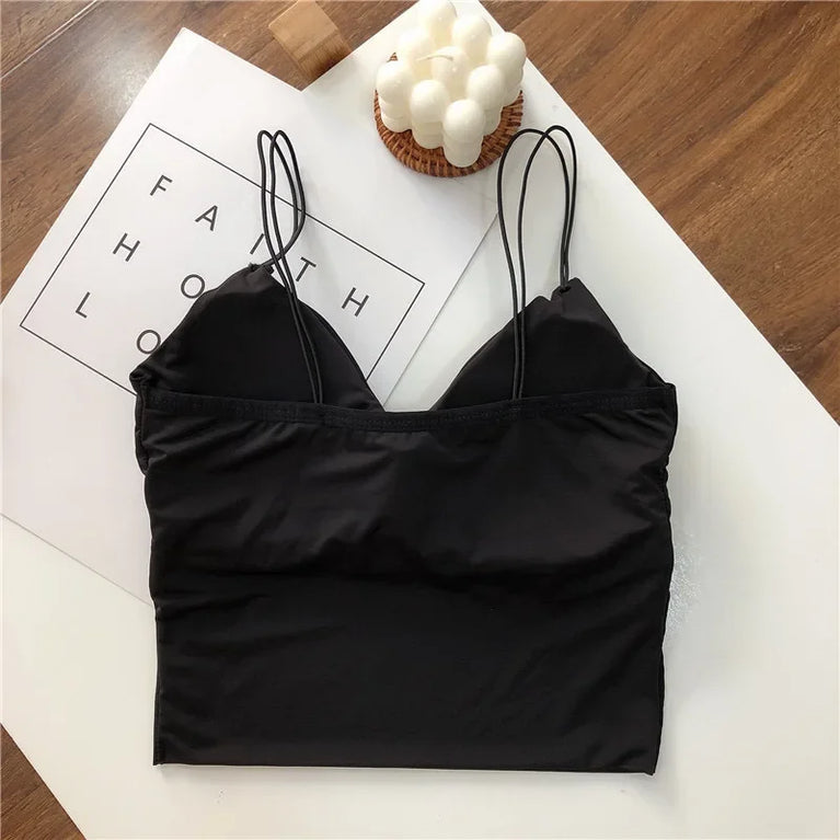 Sexy Ice Silk Camisole & Crop Top – Breathable Summer Comfort