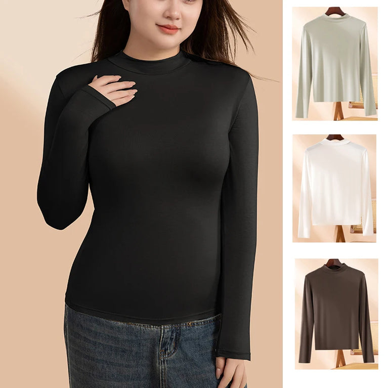 Women’s Half-High Collar Thermal Top | Silky Viscose Base Layer