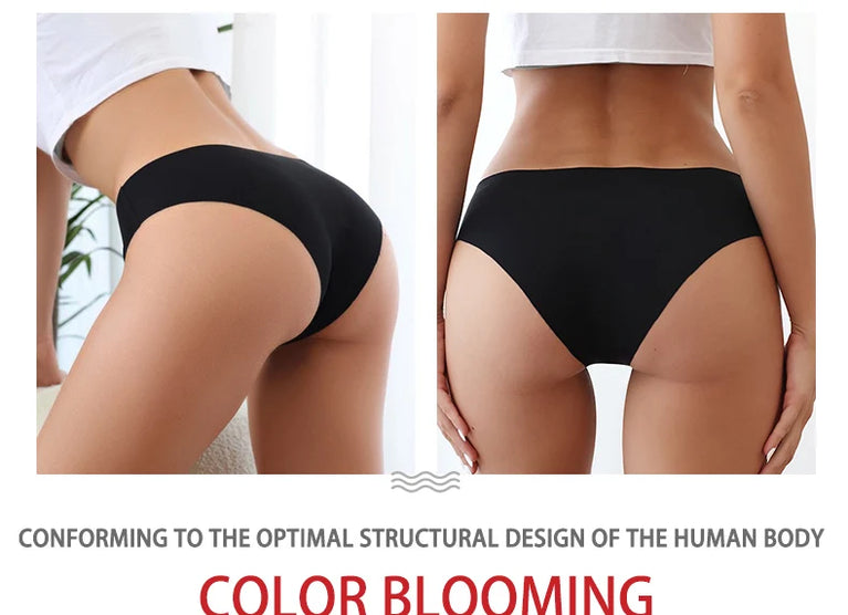 Sexy Ice Silk Women's Underwear – Low-Waist Seamless Invisible Briefs