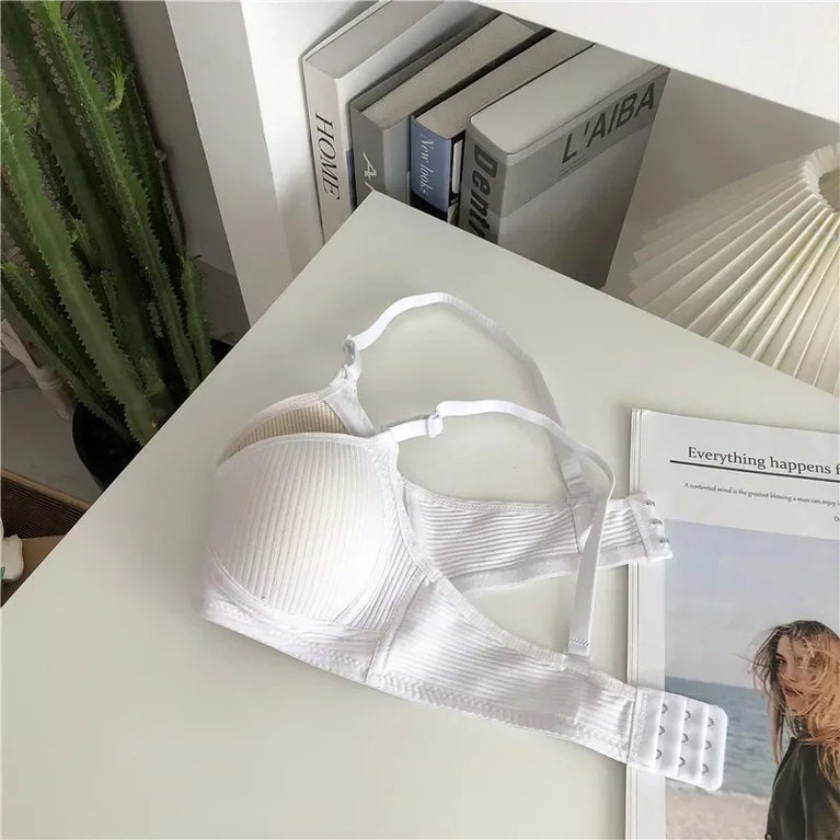 Seamless Cotton V-Neck Bralette | Wireless Summer Push-Up