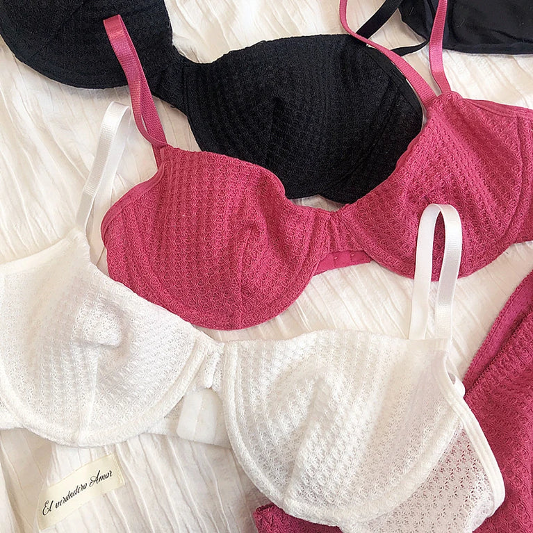 Plunge Push Up Wire-Free Bra & Brief Set – Seamless Sexy Lingerie