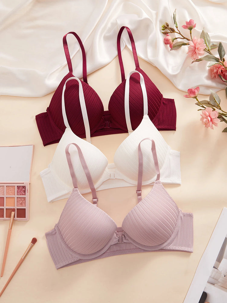 Ribbed Front-Closure Push-Up Bra | Sexy Everyday Support