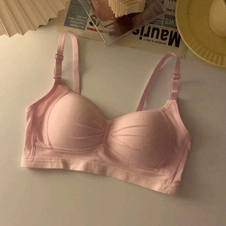 Pure Cotton Wireless V-Neck Bra | Anti-Sagging Comfort