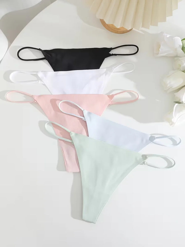 7-Pcs Traceless Ice Silk Thongs – Ultra-Thin Breathable Low-Rise G-String Set for Women