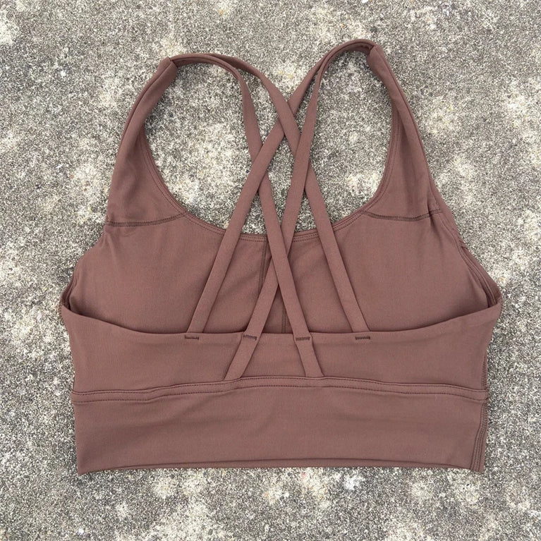 High-Support Cross-Strap Sports Bra | Professional Yoga Vest