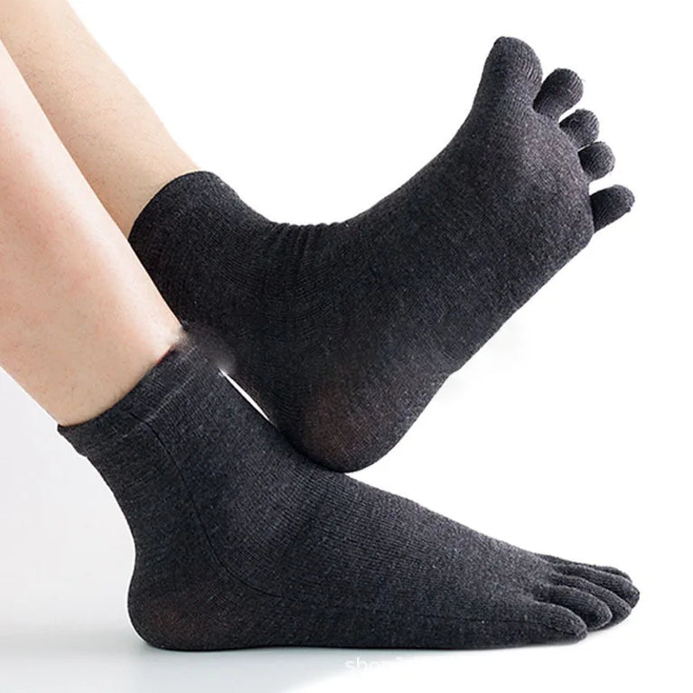Women Cotton Five Toe Breathable Middle Tube Casual Socks