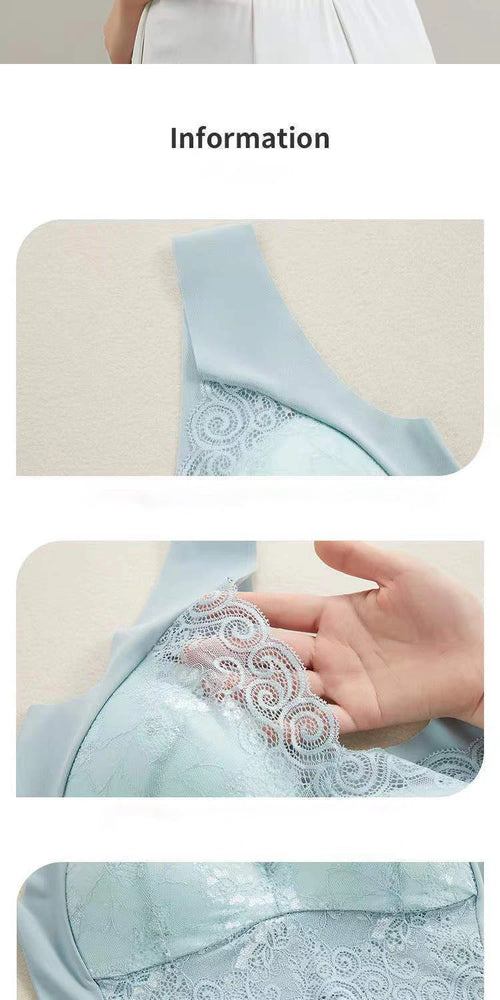 Ice Silk Seamless Lace Bralette | Wire-Free Vest Support