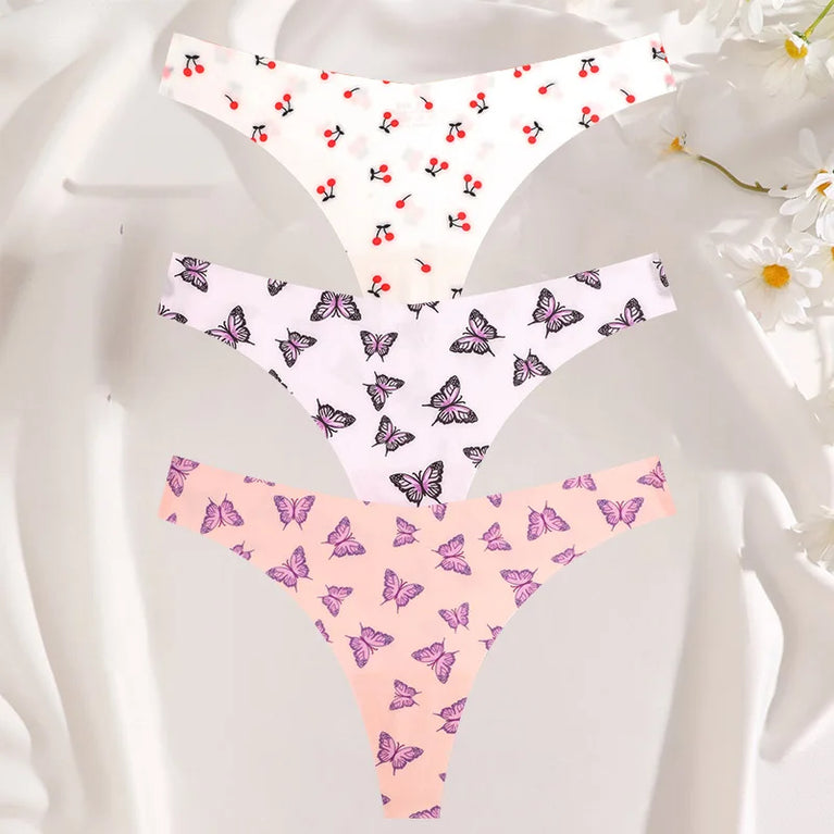 3-Pcs Sexy Colorful G-String Set – Seamless Low-Rise Bikini Thongs for Women (S-XL)