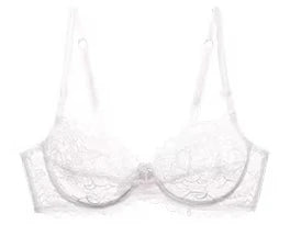 French Gathering Lace Bra Set | Seamless Purple & White Duo