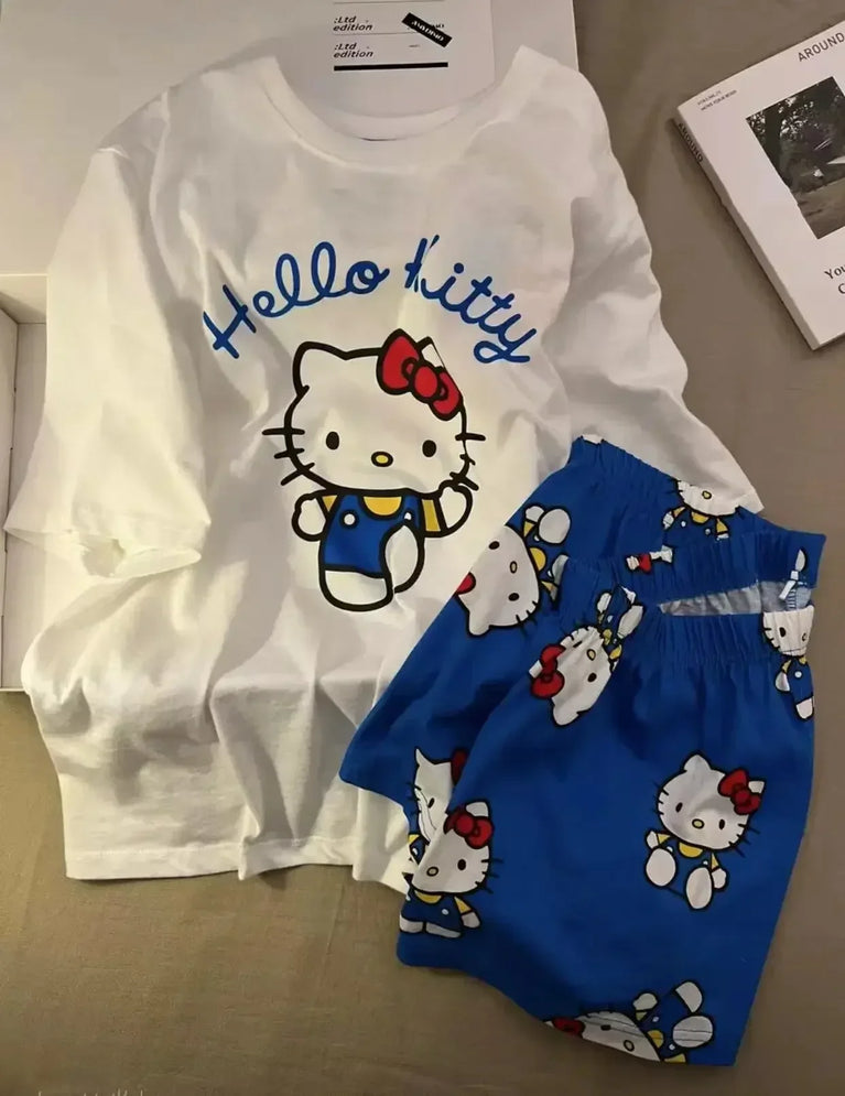 Hello Kitty Summer Pajama Set | Cute Cartoon Short-Sleeve Specifications