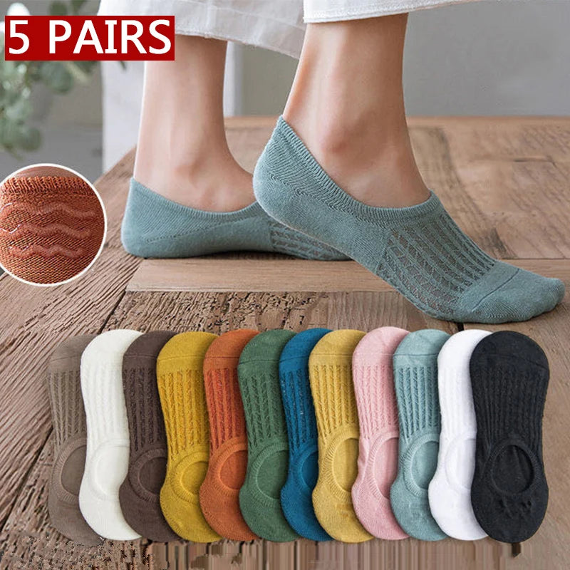 Invisible Lace Boat Socks | Non-Slip Silicone Summer Liner
