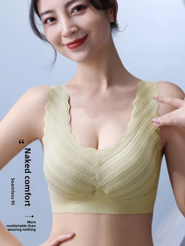 Floral Lace Backless Bralette – Seamless Wireless Elegance