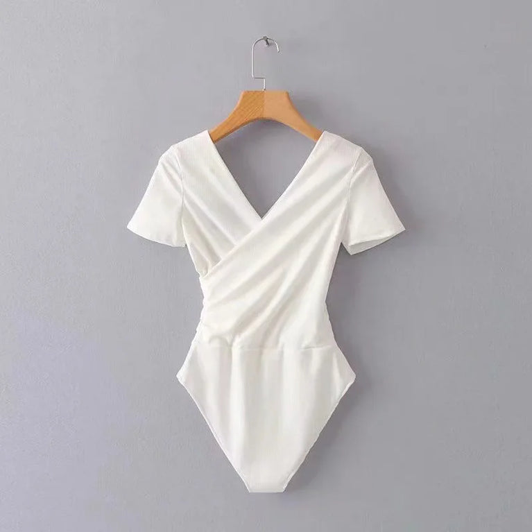 Short Sleeve Fashion Bodysuit | Slim-Fit Spring Romper