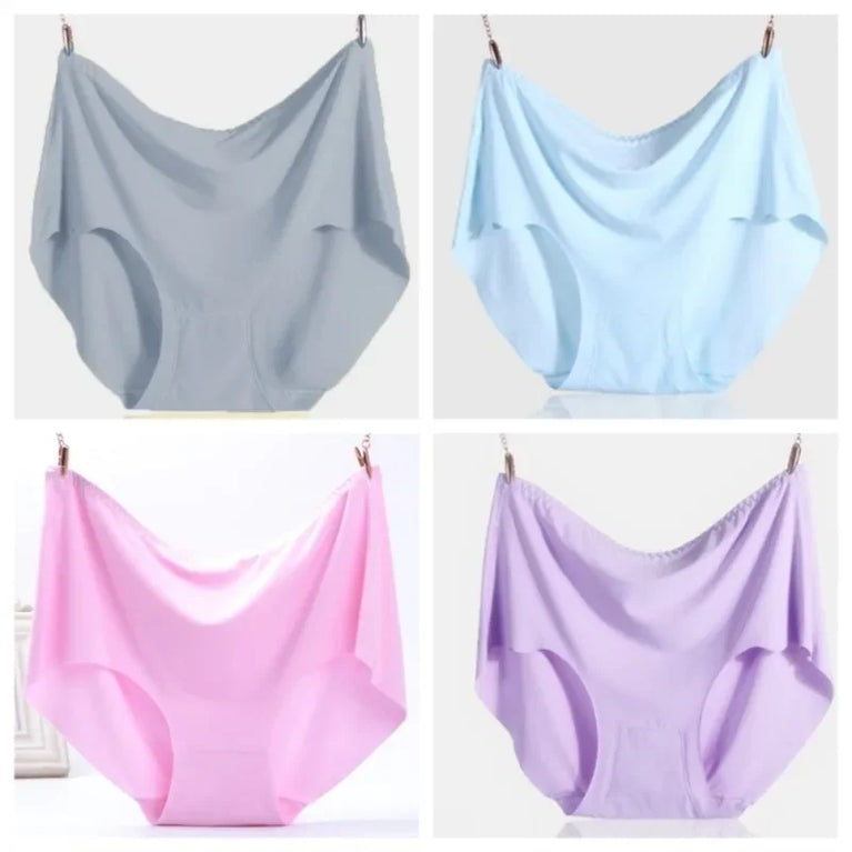 Ice Silk Plus Size Seamless Boyshorts (4-Pack) – Ultrathin Cooling Comfort