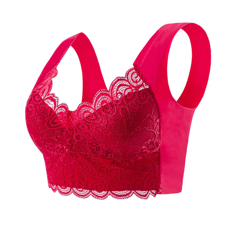 Seamless Lace Bra | Wireless Full-Cup Push-Up