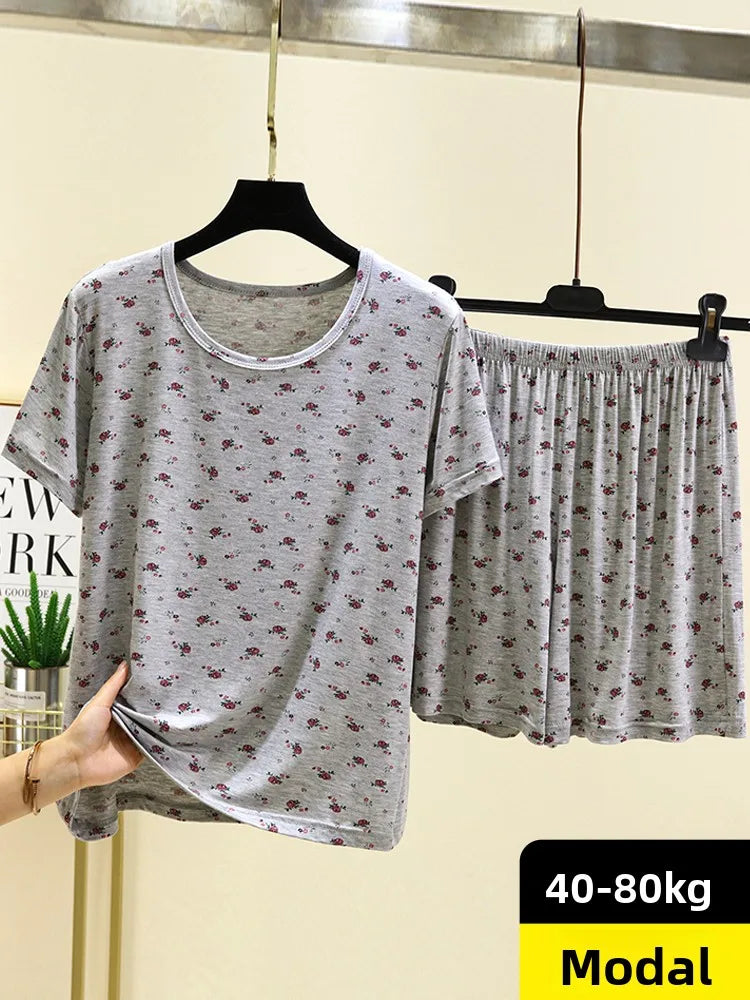 Women’s Modal Floral Pajama Set | Short Sleeve & Shorts