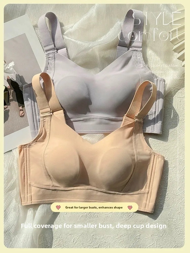 Ultra-Thin Wireless Full-Cup Bra | Sporty V-Neck Summer Fit