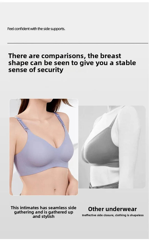 Seamless Letter-Strap Nursing Bra | Anti-Sagging Summer Fit