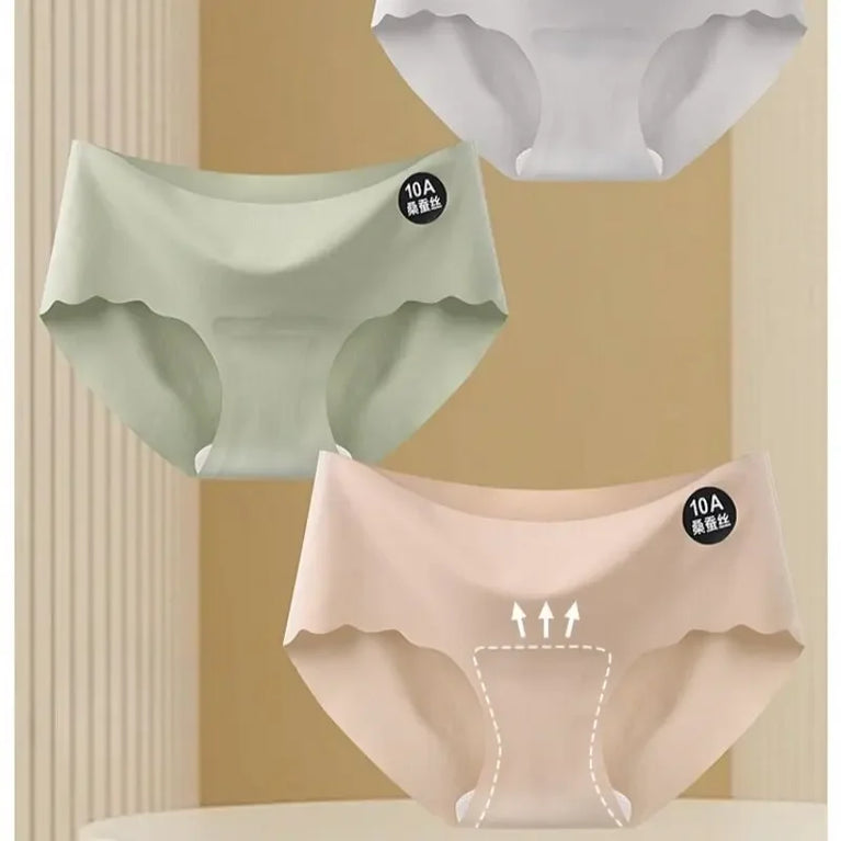 Seamless Ice Silk Briefs | 10A Mulberry Silk Gusset Specifications