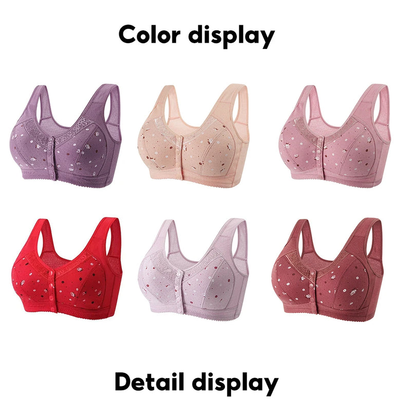 Front-Closure Seamless Bra Set – Wireless Sexy Lace Support
