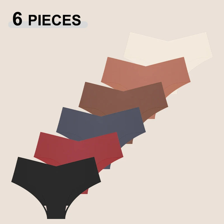 V-Waist Briefs (6-Pack) – Low-Rise Seamless Invisible Panties