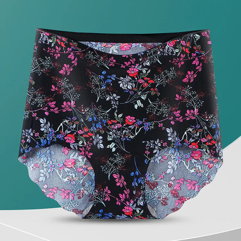 New Women’s Ice Silk Seamless High-Waist Briefs – Breathable Abdomen & Hip Shapewear