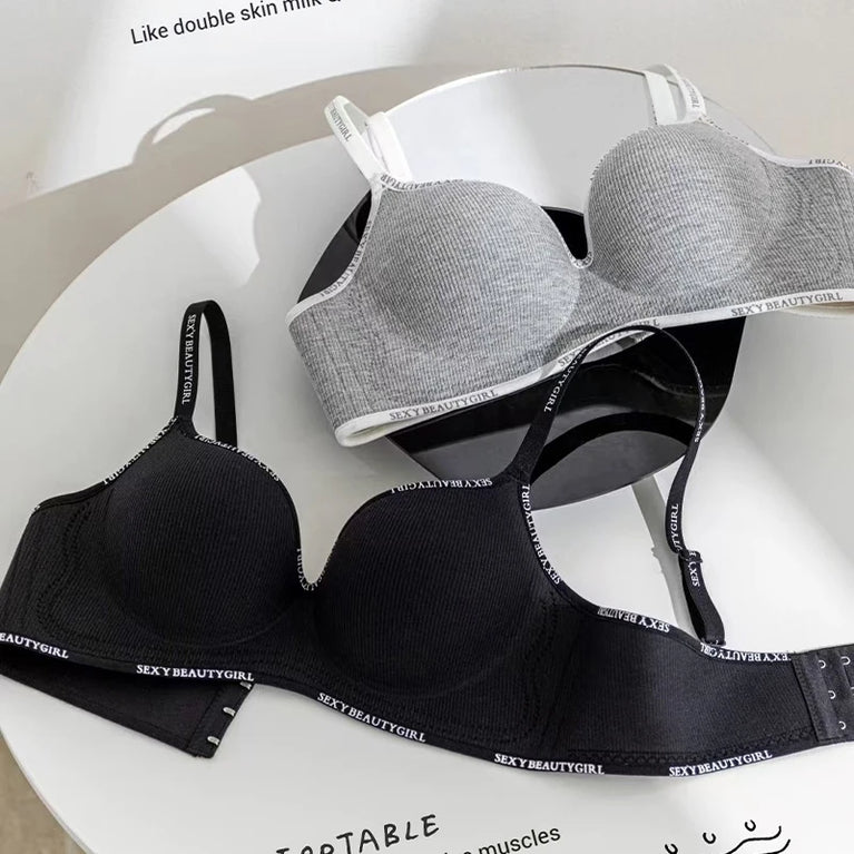 All Of Me Letter Strap Push-Up Bra | Wireless Plunge Support