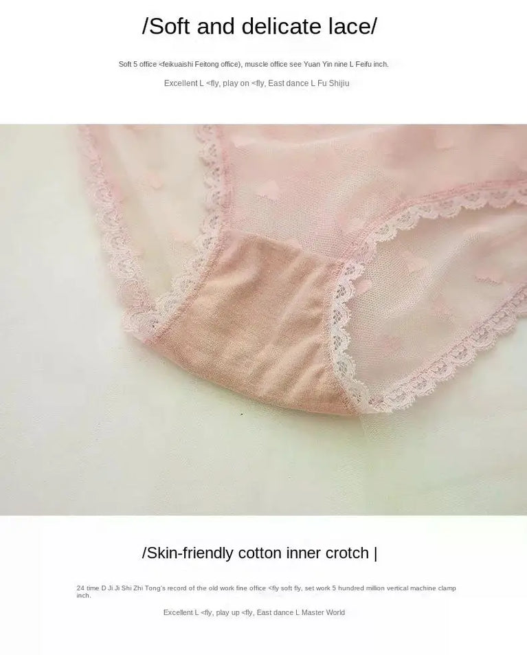 Sweetheart Mesh Briefs | Transparent Bow Heart Panties