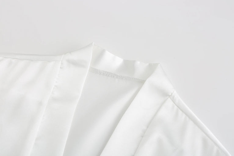 Women’s Short Silky Satin Robe – Pure Solid Color Bridesmaid & Bridal Party Bathrobe (Summer Collection)